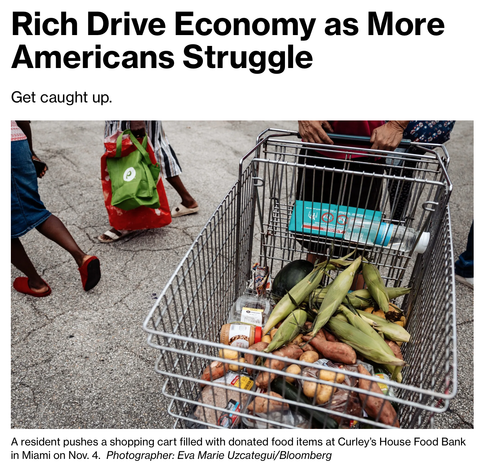 Bloomberg report: Rich Drive Economy as More Americans Struggle